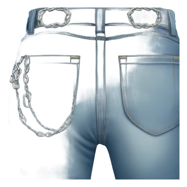 wide leg pair of jeans with a silver chain hanging from pocket sticker