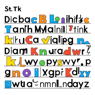 Cute English dictionary with alphabet letters sticker