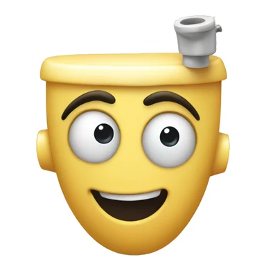 Toilet with a head coming out with big crazy eyes sticker