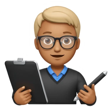 3D imoji of man who is graphics design sticker