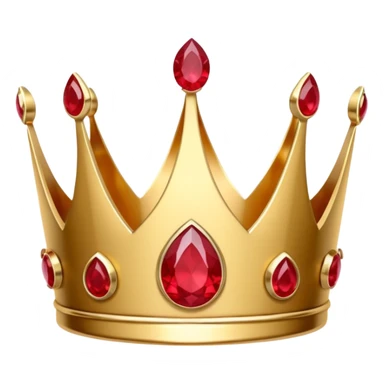 couronne en or à 3 pointes avec un énorme rubis au centre en cabochon sticker