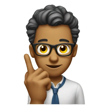 Nerd sticking up finger sticker