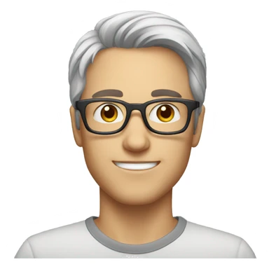 young caucasian man with glasses and slightly grey hair sticker