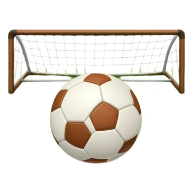 A football resting on the grass of a soccer field, with goalposts and field markings in the background. The scene highlights the ball's position at the center of the action, emphasizing the competitive atmosphere and readiness for play. sticker