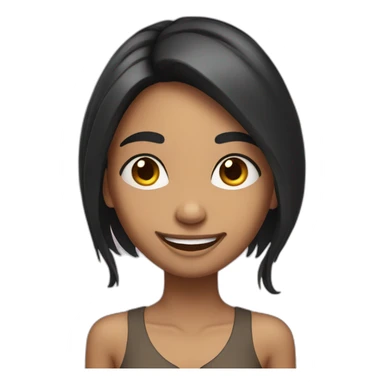 skinny indian girl with long black hair smiling sticker