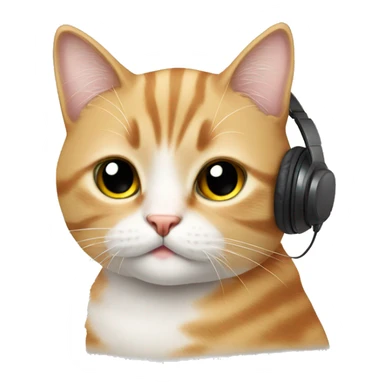 cute cat listen tmusic sticker