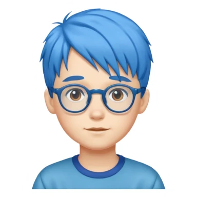 blue haired kid with glassesü sticker