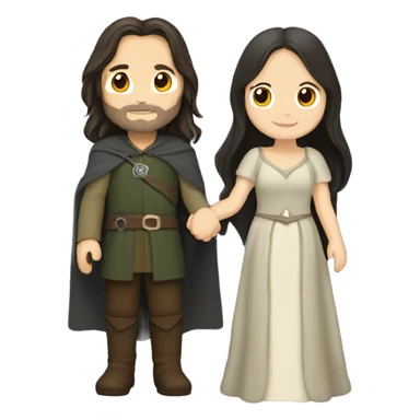 Aragorn holding hands with Arwen from Lord of The Rings sticker