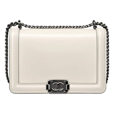 chanel le boy plain white bag sticker