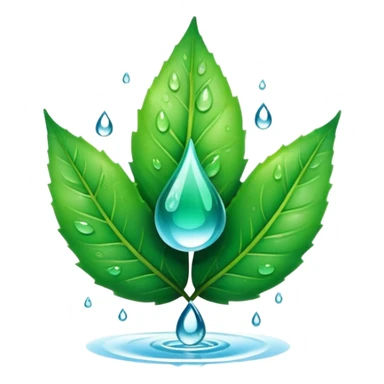 eco-friendly leaf logo with water droplet sticker