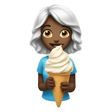 Girl have ice cream sticker