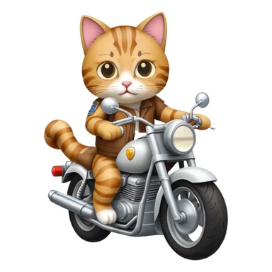 Cat on motorcycle ￼ sticker