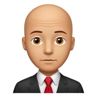 bald with red necktie sticker