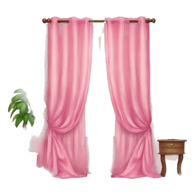 room pink and windows curtain pink and plushs sticker