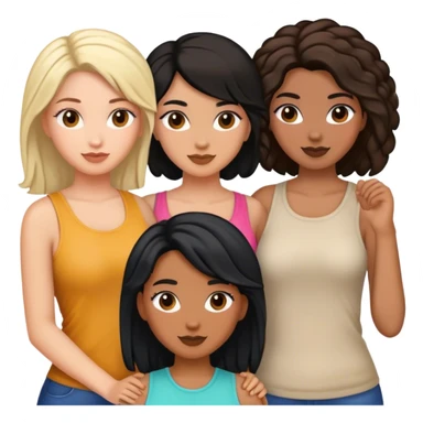  female friends, two are Latin one is black and one is white  sticker