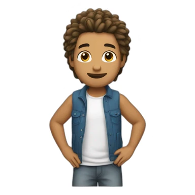 joven pelo rubio con jabalíes sticker