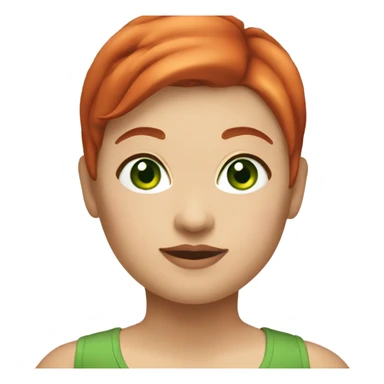 red short haired chubby female with green eyes sticker