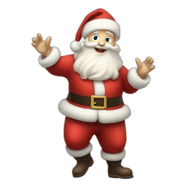 dancing pale skin santa claus full body sticker