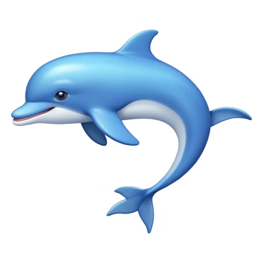 playful blue dolphin jumping sticker