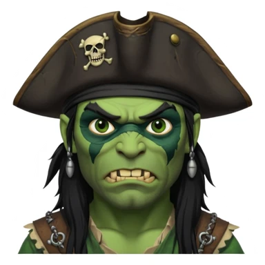 ork pirate man long hair sticker