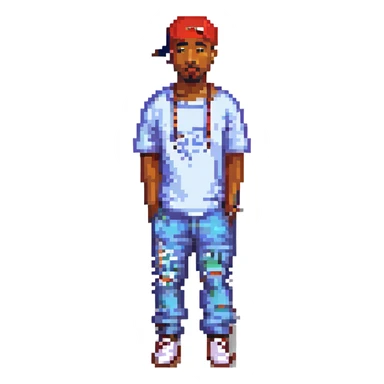 2Pac в полный рост, no background sticker