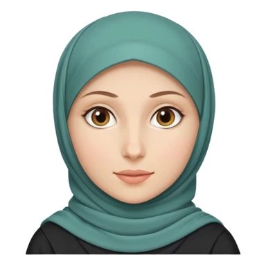 Make a girl with a hijab duolingo styles and make her white and only her face appear and looking forward not left or right sticker