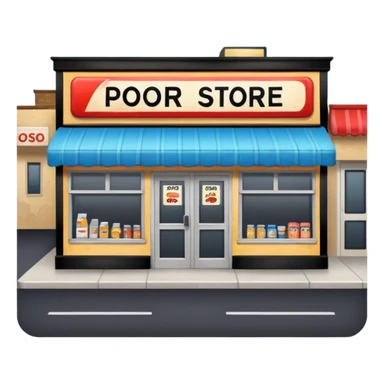 Convenience store named poor store and more sticker