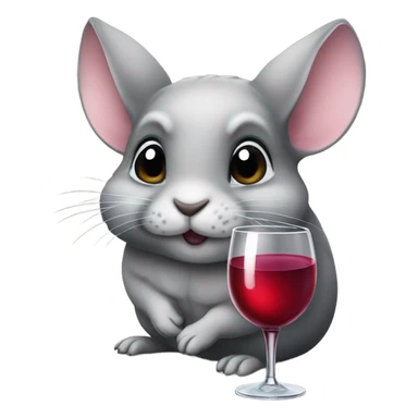 Chinchilla drinking wine sticker