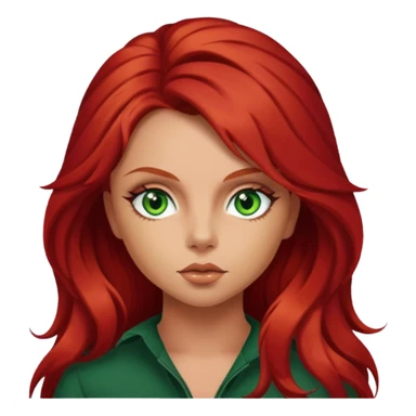 Jesy Nelson green eyes, red long hair sticker