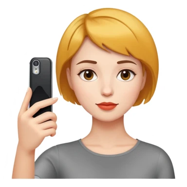 woman taking a selfie, short hair sticker