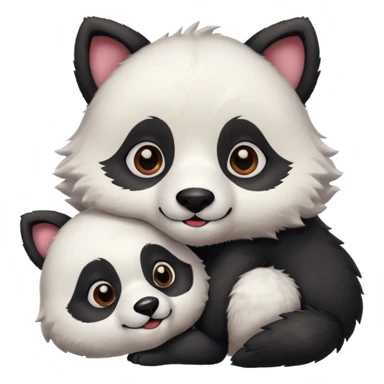 Cute wolf and cute panda in love sticker