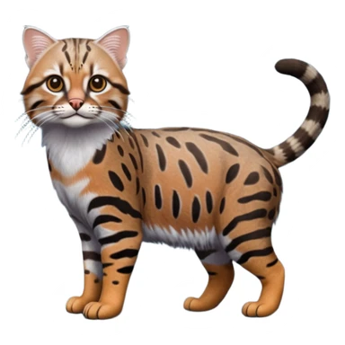 Realistic wild natural elegant lifelike Pallas-cat-ocicat-ocelot-Rusty-spotted-cat-fusion-hybrid-animal-creature, full body, hyper-realism sticker