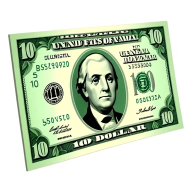 3D realistic US 100 dollar bill sticker, slight perspective, centered, clean cutout, transparent background, no text, no watermark sticker