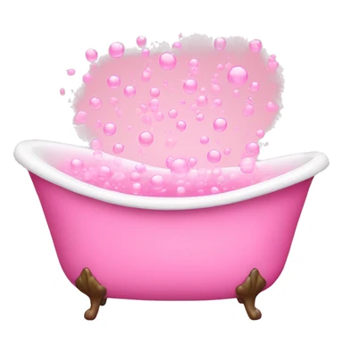 Pink bathtub filled with pink bubbles  sticker