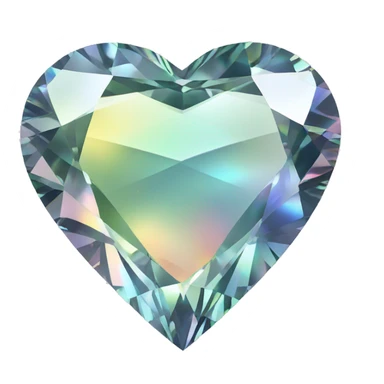 Heart shaped 56-carat iridescent diamond sticker