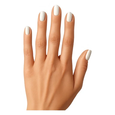 beautiful realistic female hand with five fingers and white manicure sticker