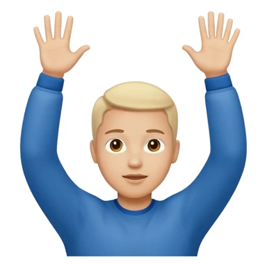 person raising arms in a simple pose sticker