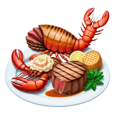 Surf and turf dinner  sticker