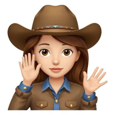 girl with cowboy hat in head grabbing the hat with her hands sticker