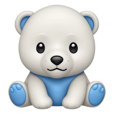 Oso de peluche blanco con lazito sticker