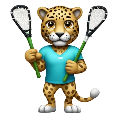 jaguar with lacrosse stick sticker