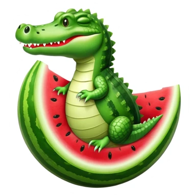 crocodile inside a watermelon sticker