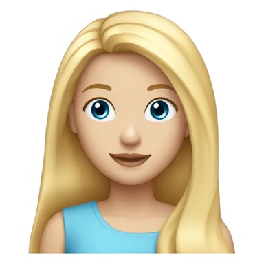 a girl with long blonde hair blue eyes headshot sticker