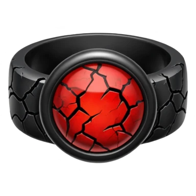 iOS sticker, cursed ring, black shades, red crack, minimal sticker