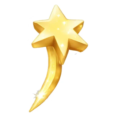 Golden sparkling shooting star sticker