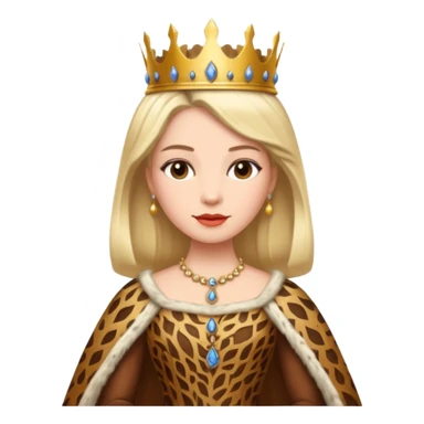 Queen wearing a bark-patterned dress sticker