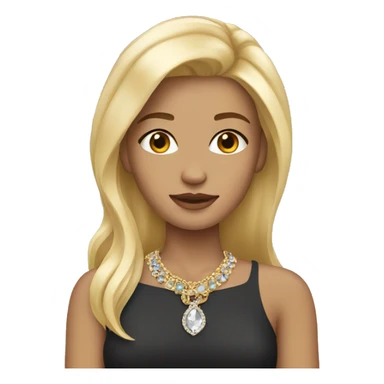 blonde girl with jewelry sticker