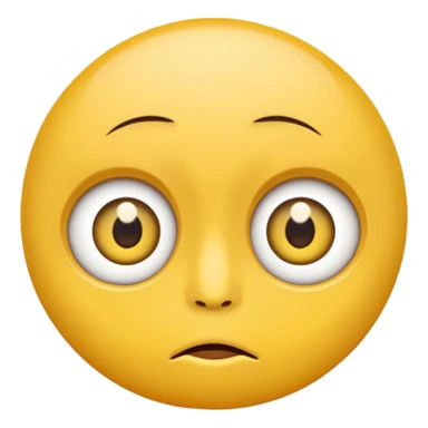 Yellow circle wide eyes side eye small mouth sticker