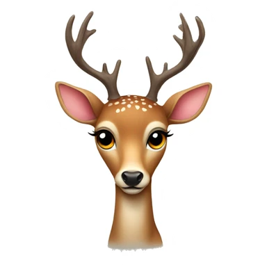A deer with eyelashes and hearts sticker