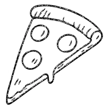 hand drawn outlined slice of pizza icon sticker